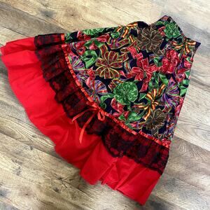 Vintage Square Up Fashions Women's Unique Multicolor Bow Dance Circle Skirt S